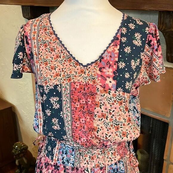 Matilda Jane Floral Patchwork Cottage-core Prairie Style Maxi Dress, S! - Picture 2 of 12